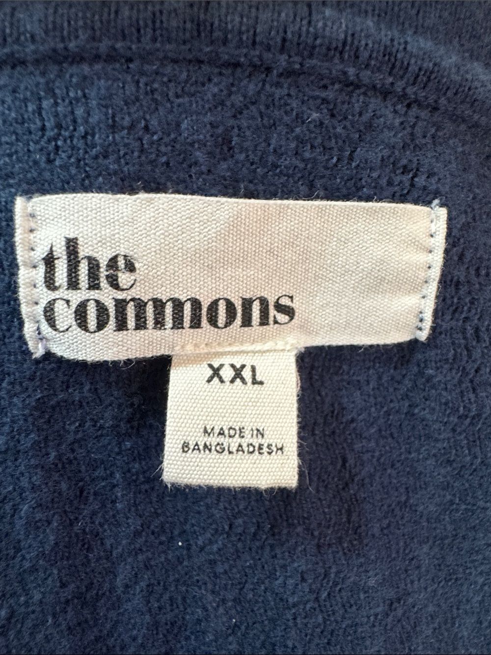 The Commons Textured Knit Button Front Polo Shirt Navy Blue Cotton XXL - Picture 4 of 6